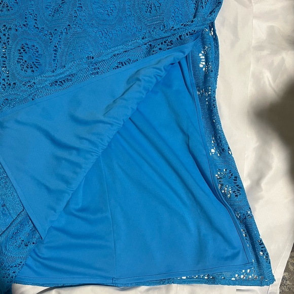 Lilly Pulitzer Sharrie Caftan Maxi Dress Ariel Blue King Street Lace Small - Picture 10 of 14